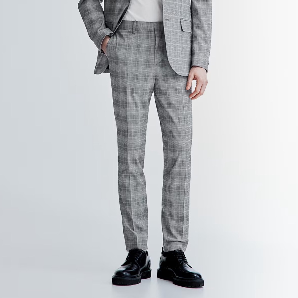 H&M Plaid Dress Pant Size 30x30 Slim Fit